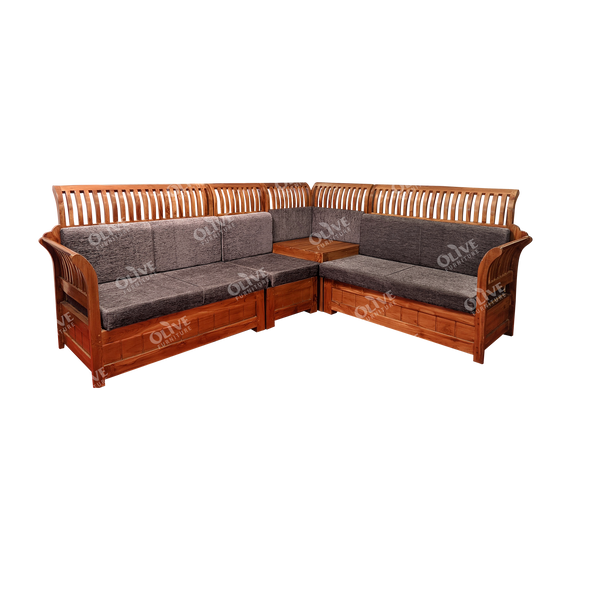 Corner wood online sofa